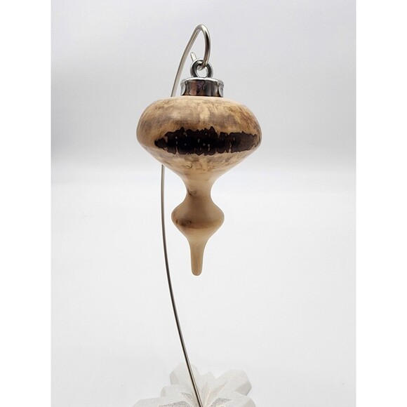 Handmade Set of 2 Wooden Ornaments Unique Finial Shaped Light wood Minimalist - Picture 5 of 12